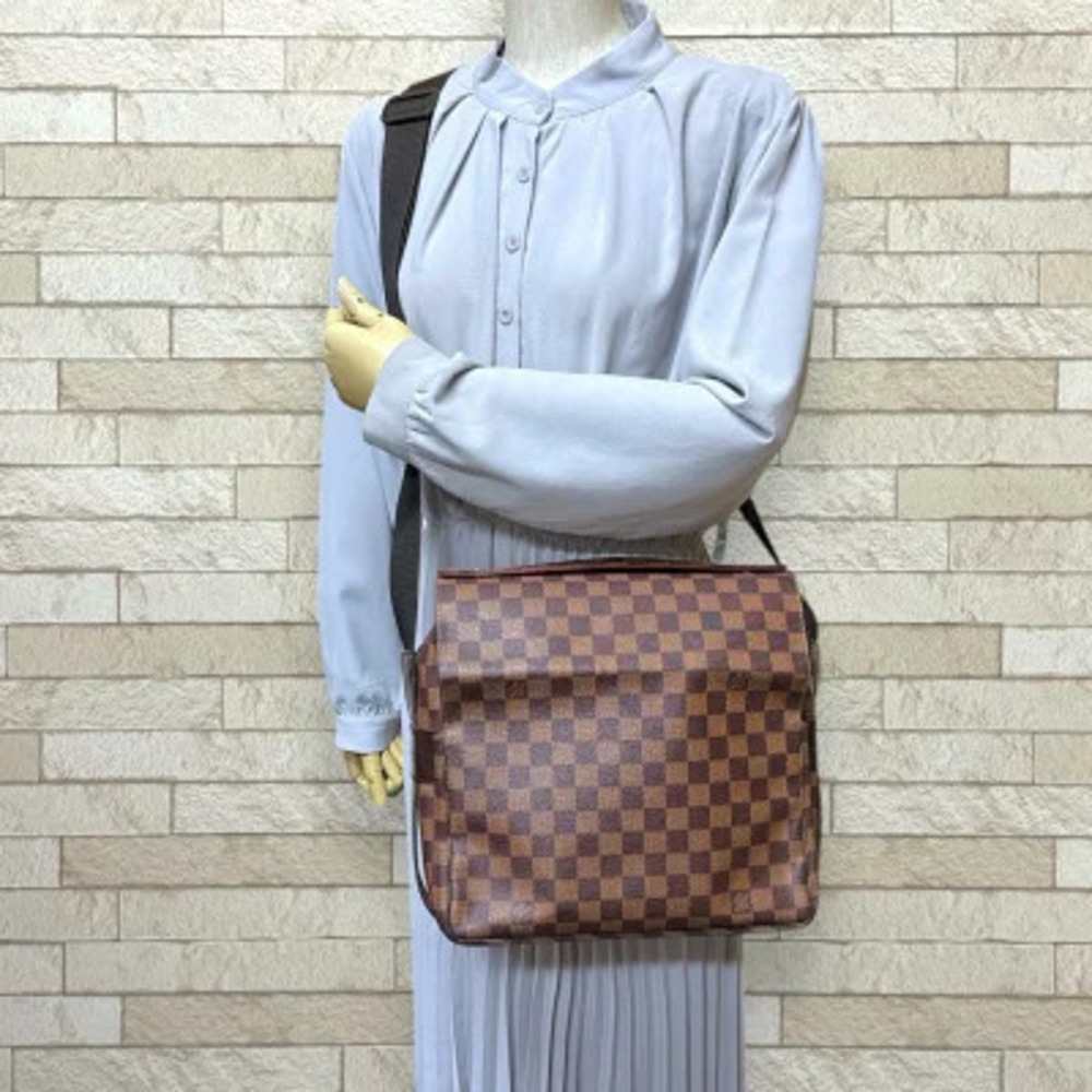 Louis Vuitton Canvas Damier Bag Brown Shoulder Naviglio